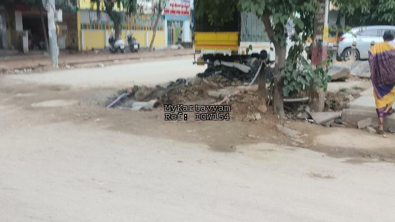 Uncontructed foothpath and road