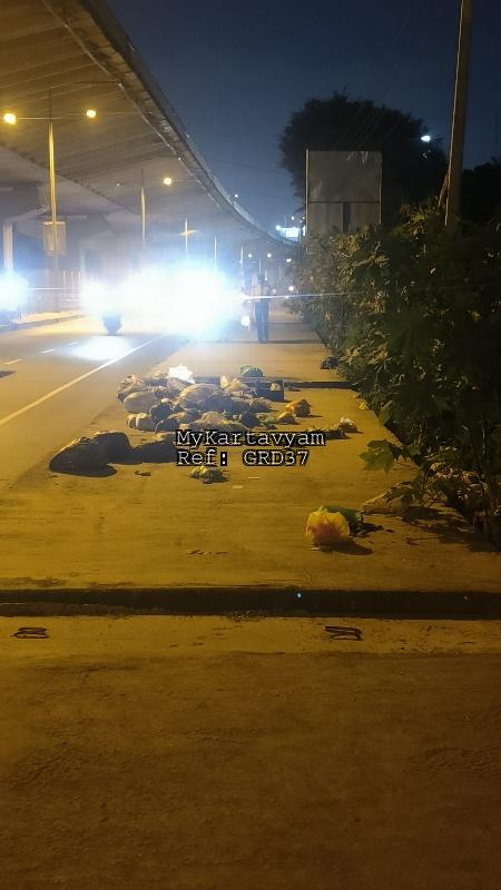 unattended garbage on the footpath