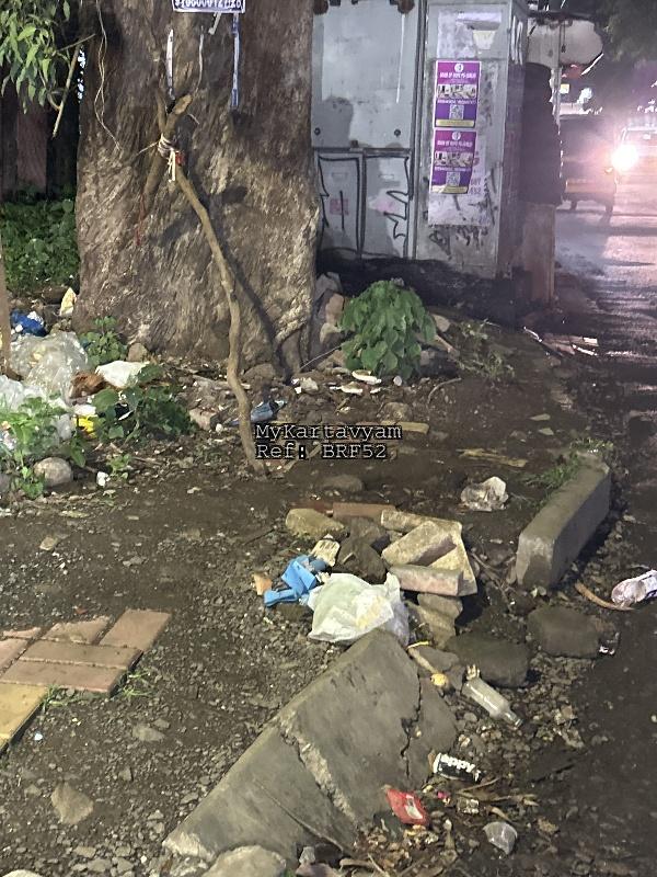 Broken footpath at the corner